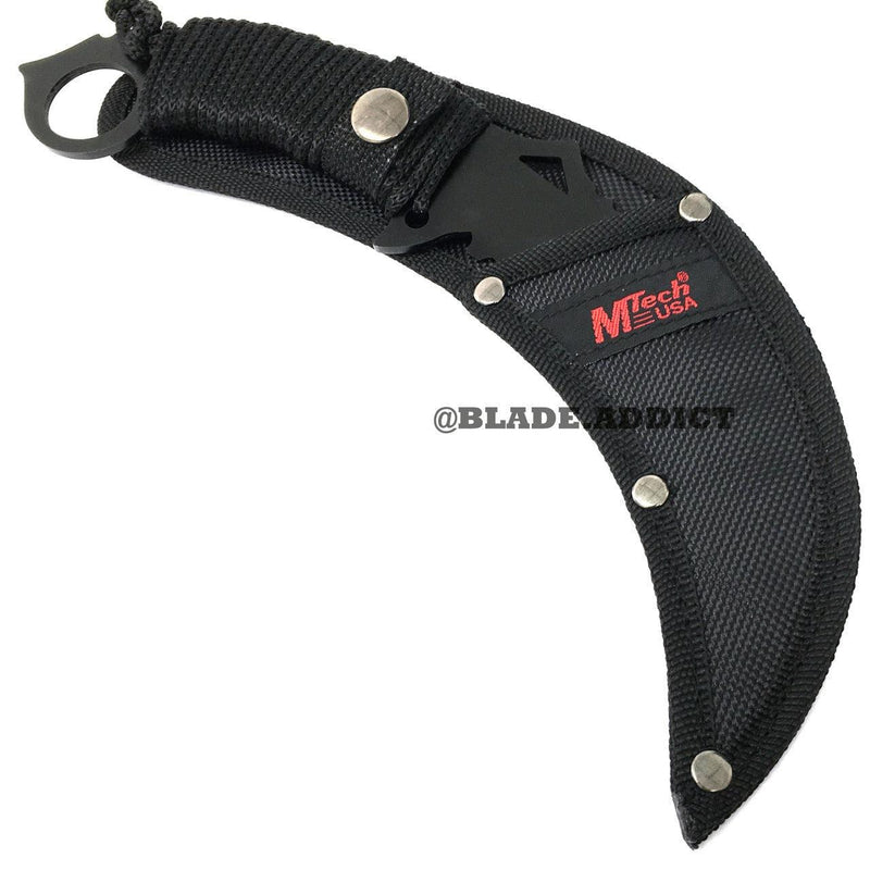 MTECH BLACK TACTICAL KARAMBIT KNIFE SURVIVAL HUNTING BOWIE Fixed Blade - BLADE ADDICT