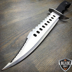 Tactical Hunting Full Tang Fixed Blade Knife Machete Bowie w/ Sheath - BLADE ADDICT