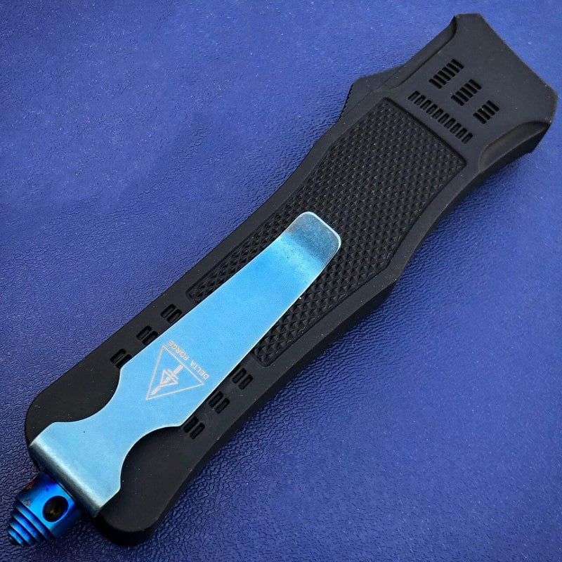 9" TANTO BLUE STEEL Ghost OTF Tactical Pocket Knife New - BLADE ADDICT
