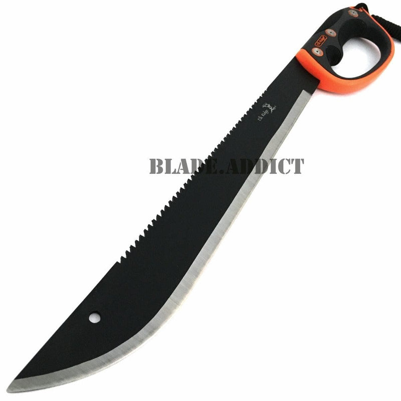 22" HUNTING SURVIVAL Sawback Military FULL TANG MACHETE Fixed Blade Knife SWORD - BLADE ADDICT