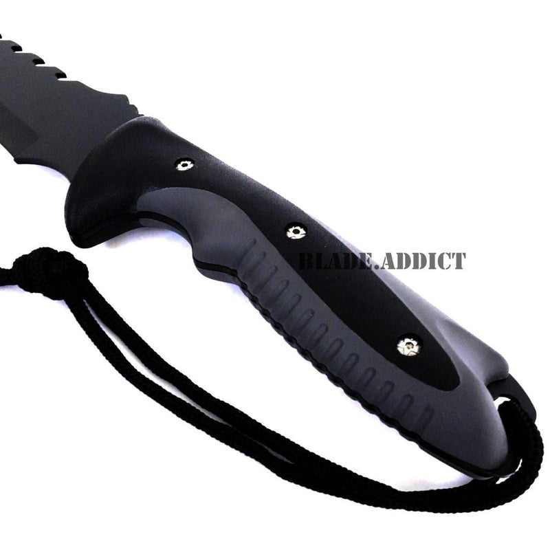 25" Black Full Tang Tactical Machete Hunting Sword - BLADE ADDICT