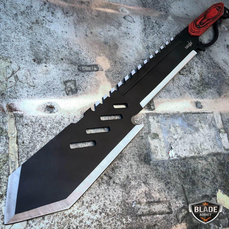 26" Heavy Duty Tactical Jungle Machete Fixed Blade Survival Sword Hunting Knife - BLADE ADDICT