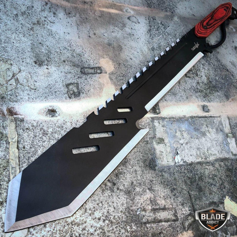 26" Heavy Duty Tactical Jungle Machete Fixed Blade Survival Sword Hunting Knife - BLADE ADDICT