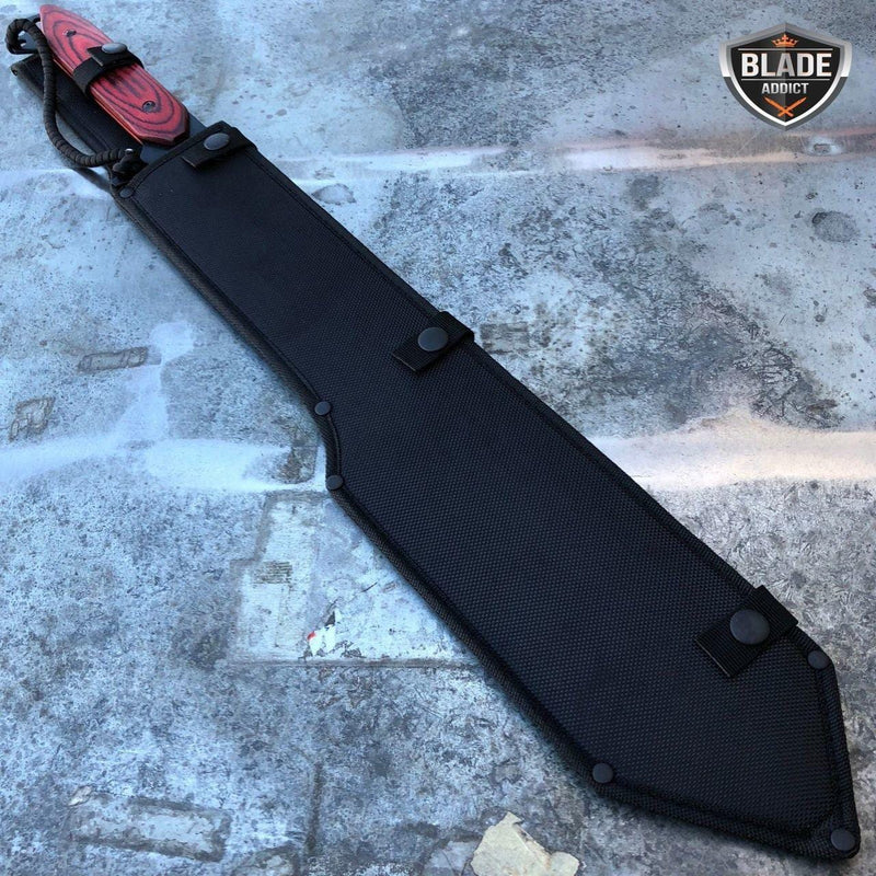 26" Heavy Duty Tactical Jungle Machete Fixed Blade Survival Sword Hunting Knife - BLADE ADDICT