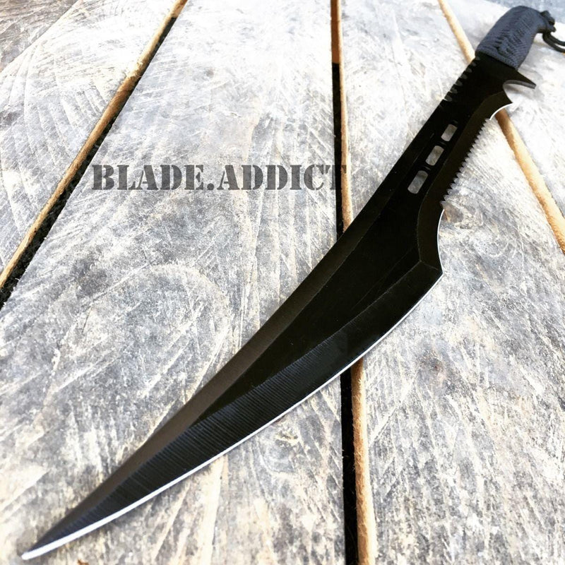 27" Full Tang Tactical Combat Ninja Sword Machete Katana Black - BLADE ADDICT