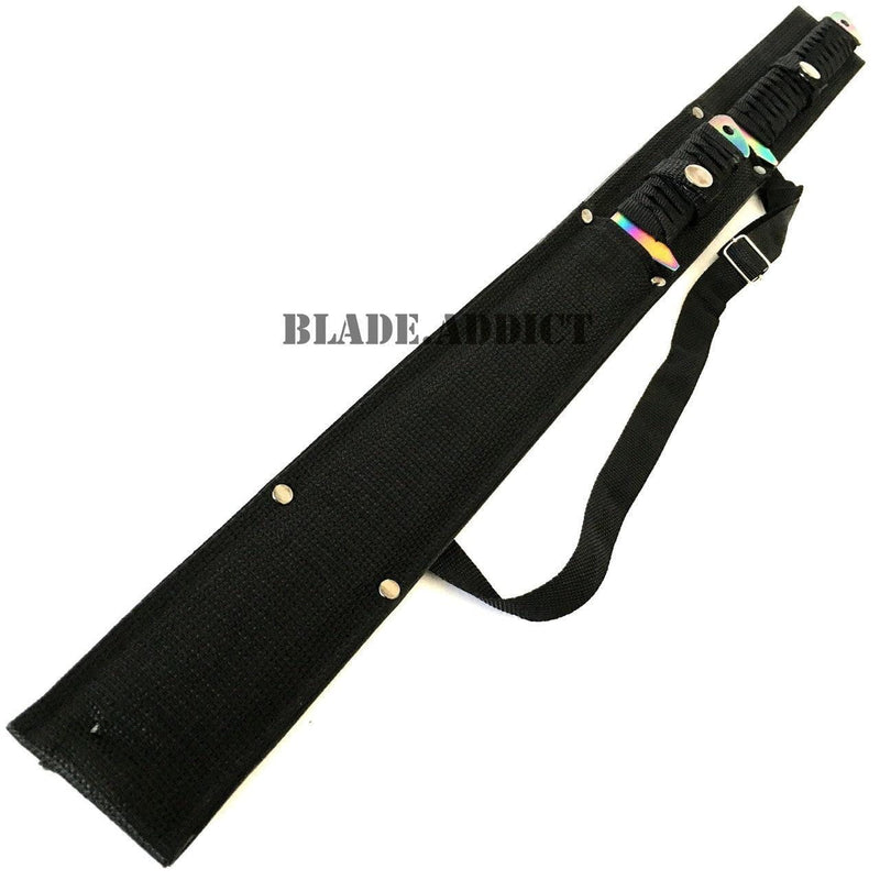 28" RAINBOW NINJA SWORD Full Tang Machete Tactical Blade Katana - BLADE ADDICT