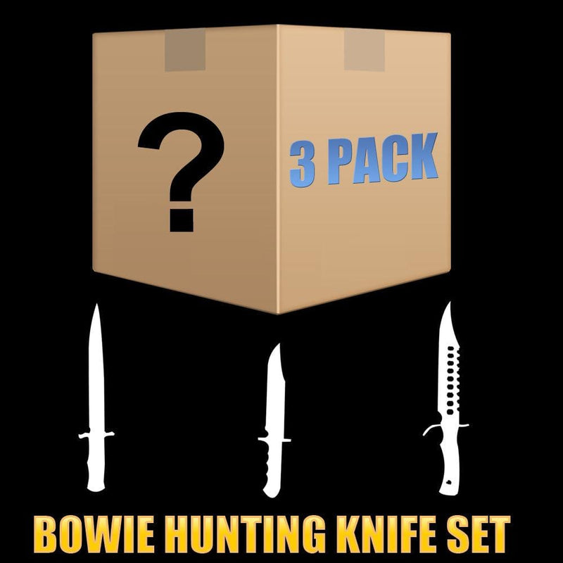 Mystery Pack - 3 Piece Set - Random Bowie / Hunting knife / Machete - BLADE ADDICT