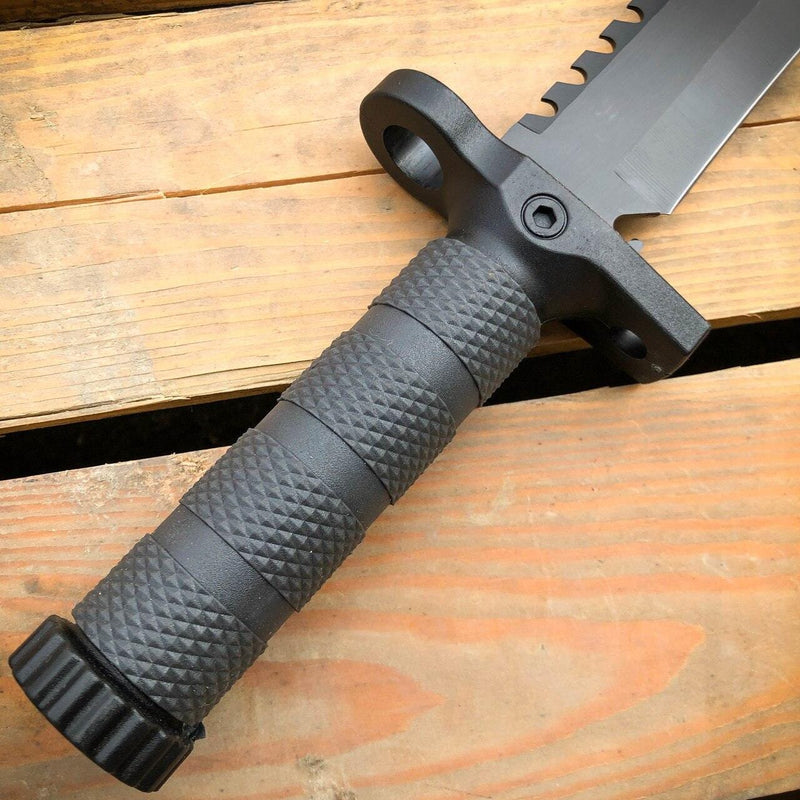 12.5" MILITARY TACTICAL FIXED BLADE Army SURVIVAL Knife w Fire Starter - BLADE ADDICT