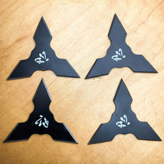 4 PC Set Black Ninja Throwing Stars For Sale Anime Shuriken Knife - BLADE ADDICT