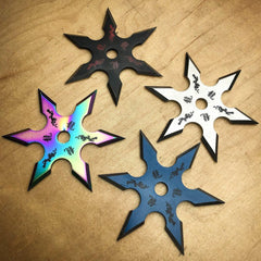 4 PC Set Ninja Throwing Stars Anime Shuriken Knife Blade Six-Sided - BLADE ADDICT