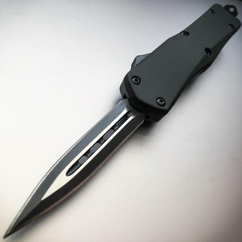 Military Tactical Mini OTF - Choose One Black - Double Sided Blade - BLADE ADDICT