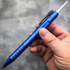 Limited Release - Tactical Combat Pocket Knife OTF Pen Blue - BLADE ADDICT