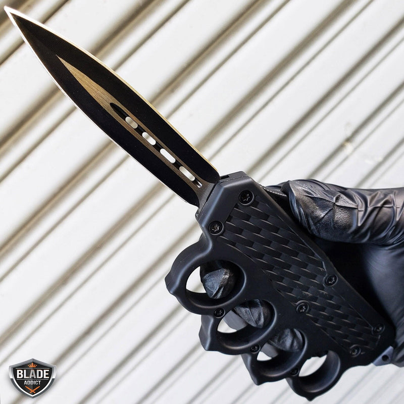9" Tactical Knuckle OTF Double Sided Blade - BLADE ADDICT