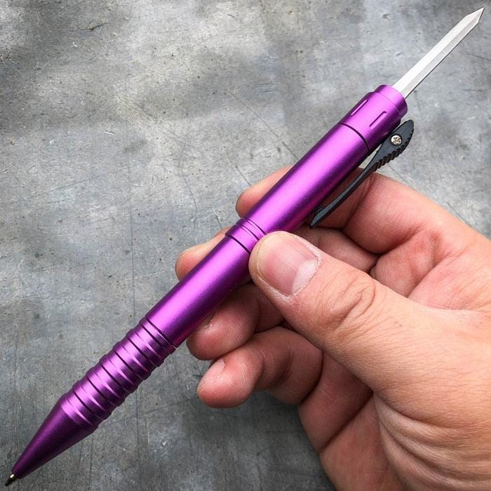 Limited Release - Tactical Combat Pocket Knife OTF Pen Purple - BLADE ADDICT