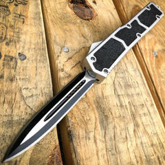 Delta Force Recon Dagger Blade OTF Knife NEW Silver Handle - BLADE ADDICT