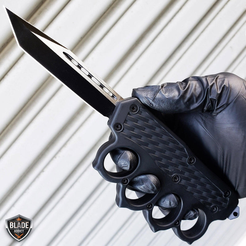 9" Tactical Knuckle OTF Tanto Blade - BLADE ADDICT