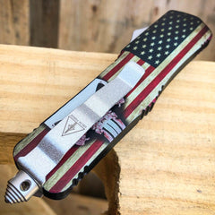 USA American Flag Punisher Skull OTF - BLADE ADDICT