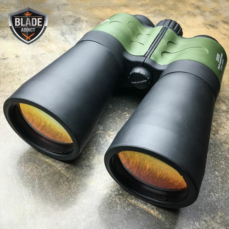 Day/Night 30X50 Multi-Coated Military Green Zoom Binoculars w/Pouch - BLADE ADDICT