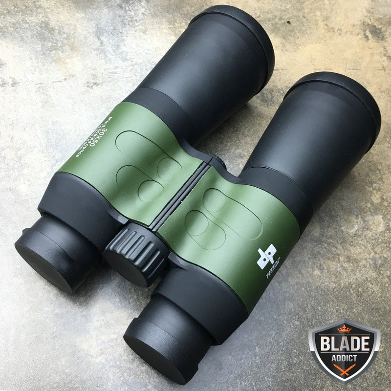 Day/Night 30X50 Multi-Coated Military Green Zoom Binoculars w/Pouch - BLADE ADDICT