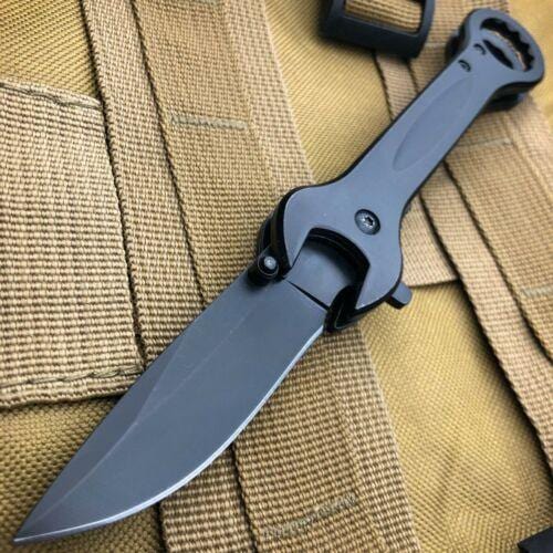 7.5" MULTI-TOOL WRENCH SPRING ASSISTED OPEN FOLDING POCKET KNIFE BLACK - BLADE ADDICT