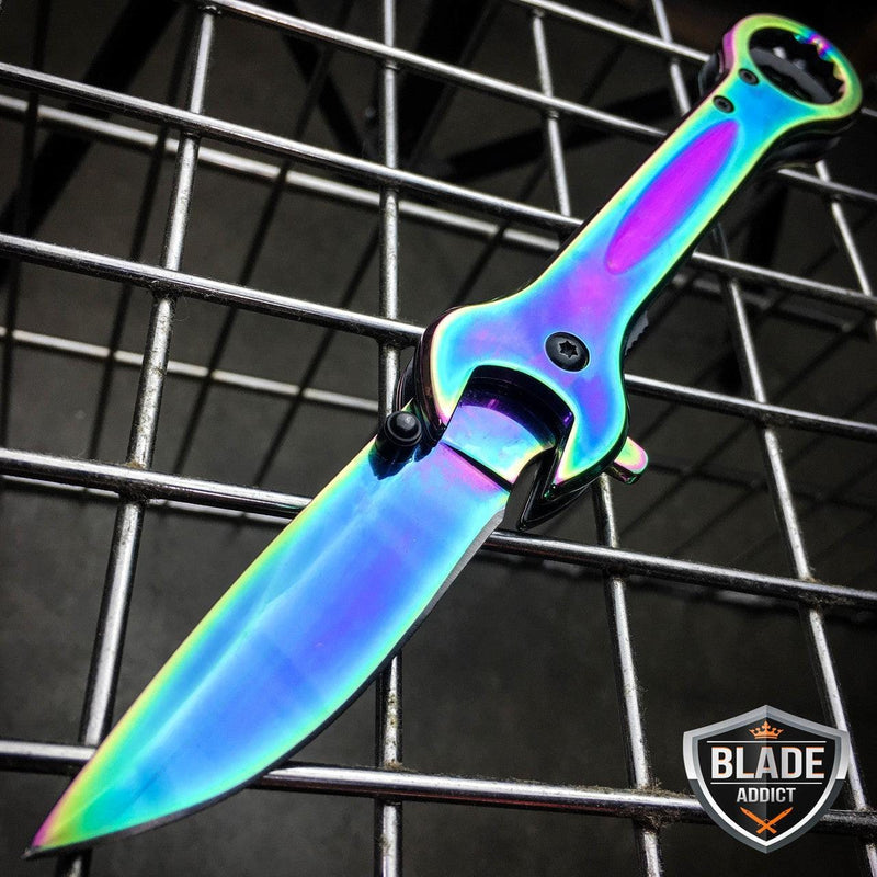 7.5" MULTI-TOOL WRENCH TACTICAL POCKET KNIFE RAINBOW - BLADE ADDICT