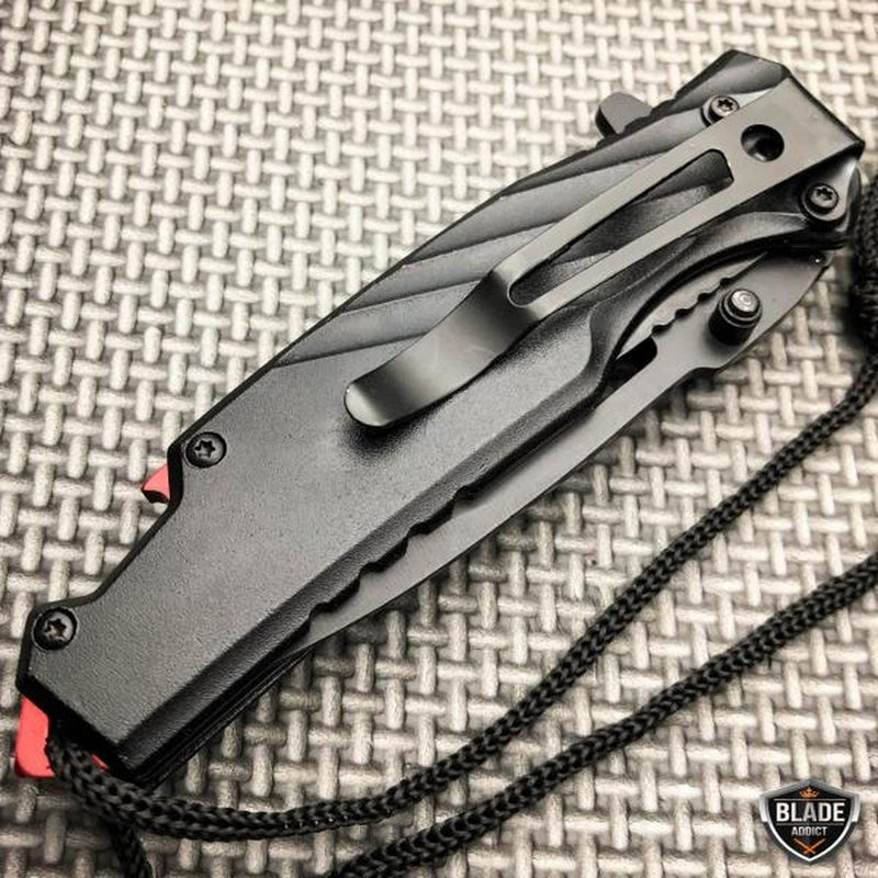 7.75" Military Tactical Spring Assisted Open Folding Blade Knife - BLADE ADDICT