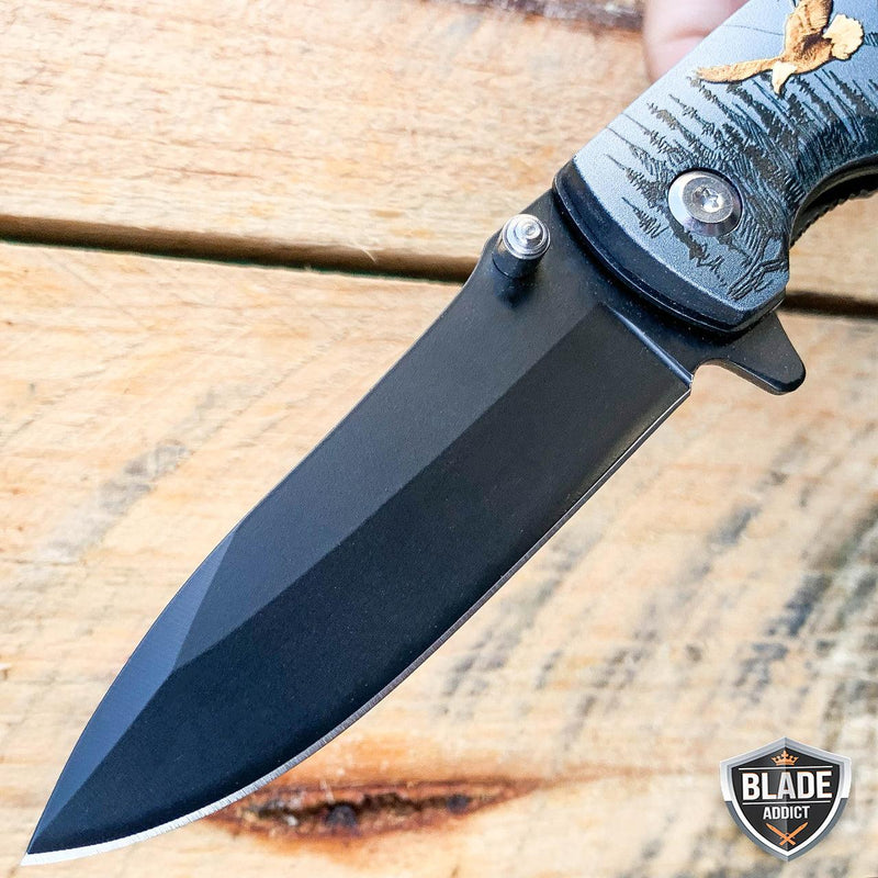 7" Military Animal Design Spring Assisted Open Folding Pocket Knife - BLADE ADDICT