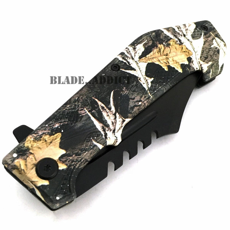 8.5" Ballistic Jungle Camo Pocket Knife - BLADE ADDICT