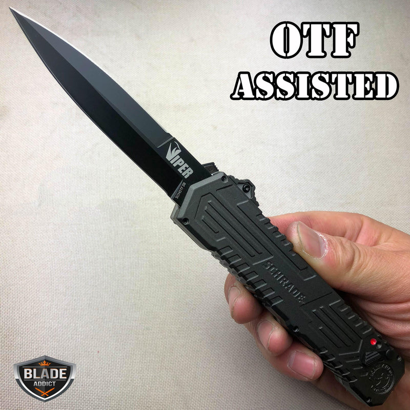 8.75" Schrade VIPER OTF Assisted Opening Pocket Knife Dagger - BLADE ADDICT