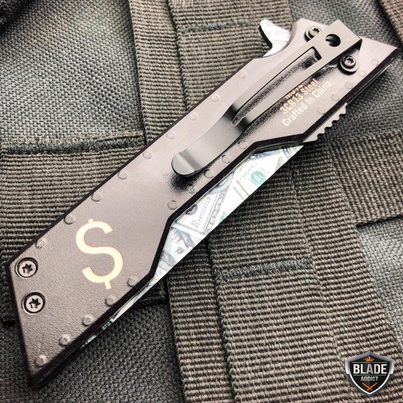 8" Mack Schmidt Tanto Blade Spring Assisted Folding Open Pocket Knife - BLADE ADDICT