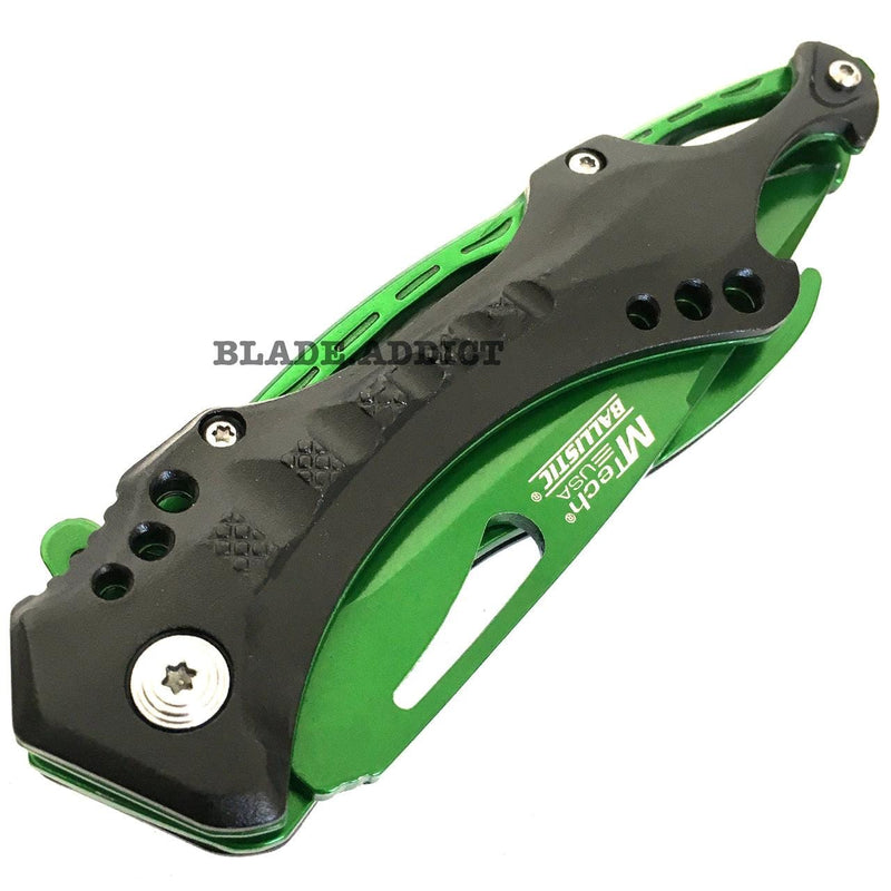 8" MTECH GREEN TITANIUM SPRING ASSISTED OPEN Tactical POCKET KNIFE - BLADE ADDICT