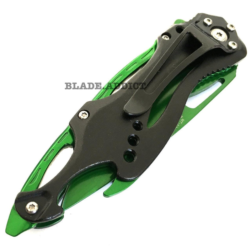 8" MTECH GREEN TITANIUM SPRING ASSISTED OPEN Tactical POCKET KNIFE - BLADE ADDICT