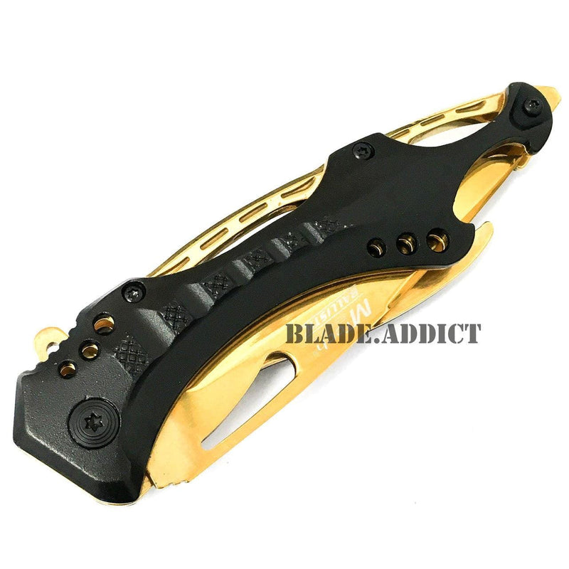 8" MTECH USA GOLD SPRING ASSISTED SURVIVAL FOLDING KNIFE Blade - BLADE ADDICT