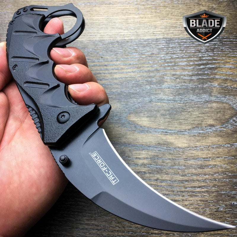 8" Tac-Force Spring Assisted Open Folding Pocket Knife Karambit Claw - BLADE ADDICT