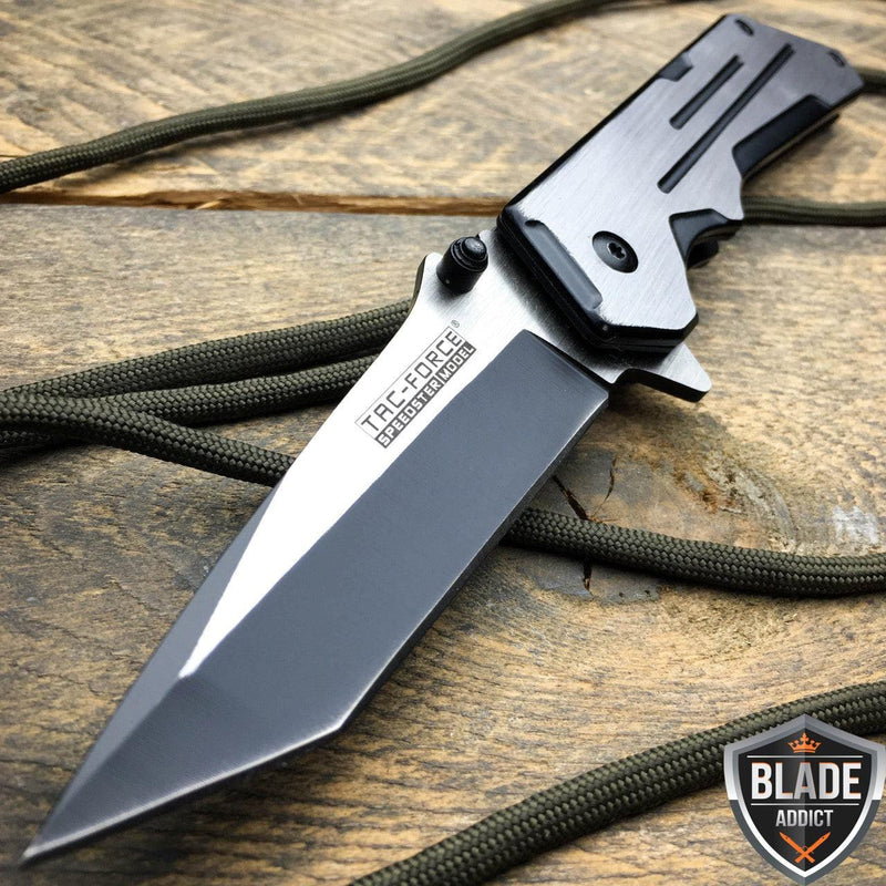 8" TAC-FORCE Spring Assisted Open TACTICAL TANTO Folding Blade Pocket Knife NEW- BLADE ADDICT