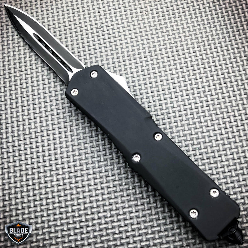 9" Black Tactical Recon OTF Combat Pocket Knife - BLADE ADDICT