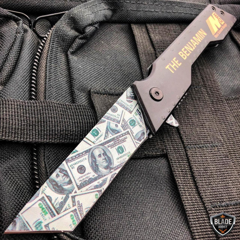 8" Mack Schmidt Tanto Blade Spring Assisted Folding Open Pocket Knife Benjamin - BLADE ADDICT
