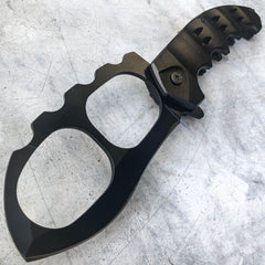 Tactical Knuckle Punisher Spring Assisted Pocket Knife Black - BLADE ADDICT