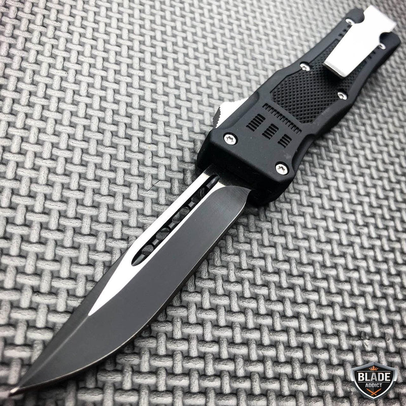 Tactical Trooper OTF Knife Black - BLADE ADDICT