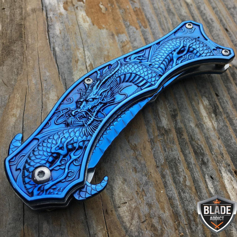 Blue Dragon Pocket Knife - BLADE ADDICT