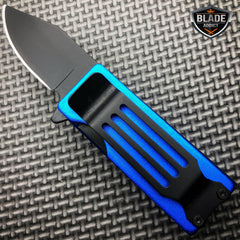 Lighter Holder w/ Spring Assisted Open Folding Pocket Knife Blue - BLADE ADDICT