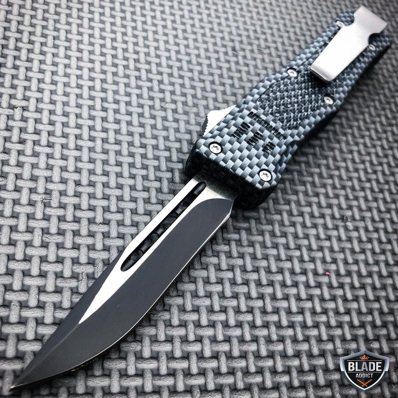 Tactical Trooper OTF Knife Carbon Fiber - BLADE ADDICT