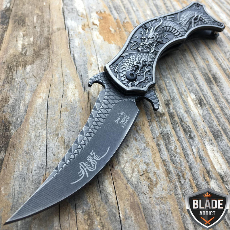 Dragon Stonewash Pocket Knife - BLADE ADDICT