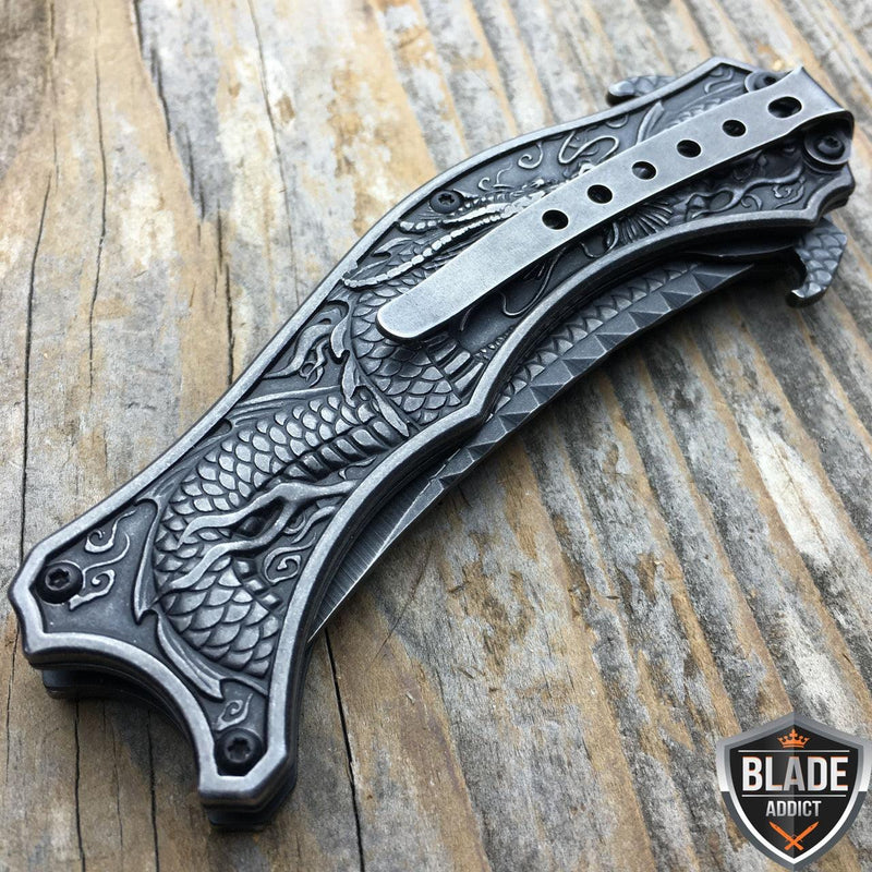 Dragon Stonewash Pocket Knife - BLADE ADDICT