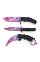 3PC COMBO CSGO Tactical Fixed Blade Knife Set - Karambit, Huntsman, Combat Knife Galaxy - BLADE ADDICT