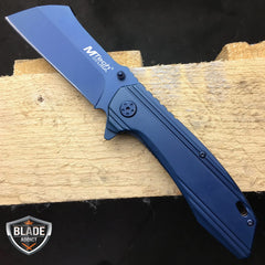 M-Tech Cleaver Razor Pocket Knife - Blue - BLADE ADDICT