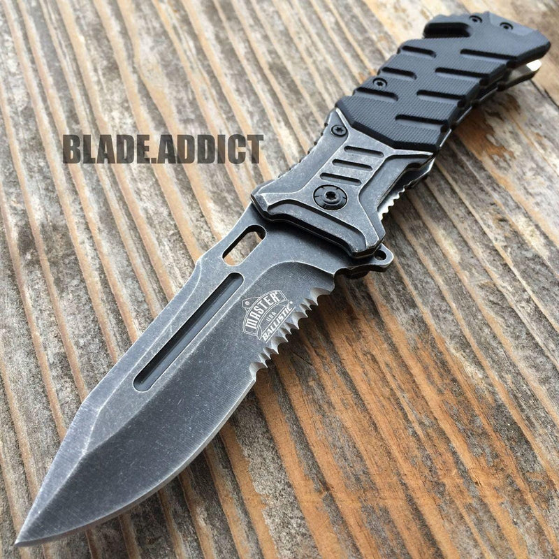 Military Black Combat Pocket Knife - BLADE ADDICT