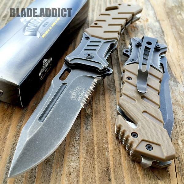 Military Brown Combat Knife - BLADE ADDICT