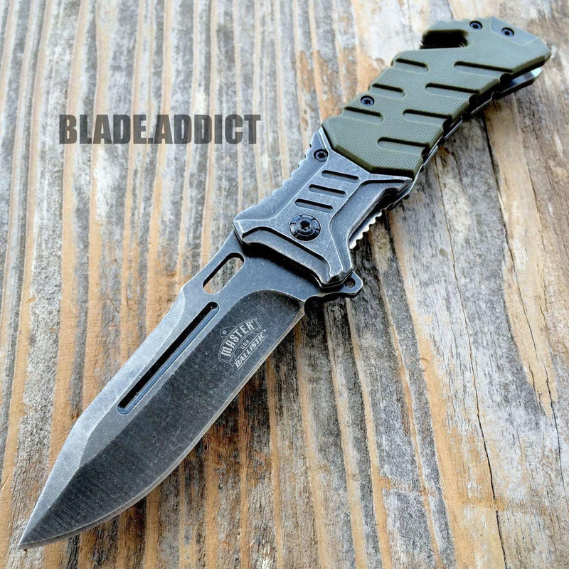 Military Green Tactical Combat Pocket Knife - BLADE ADDICT