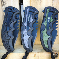 Military Marines Air Force Army Tactical Spring Assisted Pocket Knife - BLADE ADDICT